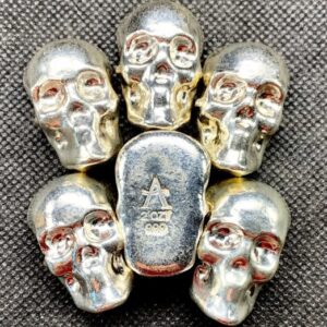 2 oz Atlantis Mint Skull Silver Rounds